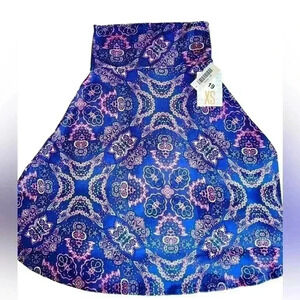Lularoe XS Violet purple damask pattern Azure A-line skirt .‎ NWT